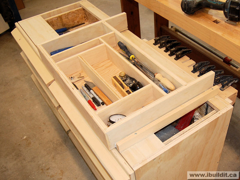 Build Workbench With Drawers Basic Workbench With Drawers 3d Plans